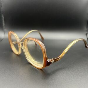 Titmus Z87 MCM Machinist Glasses Amber/Caramel 5 1/2 Arms Clear VTG FRAMES ONLY